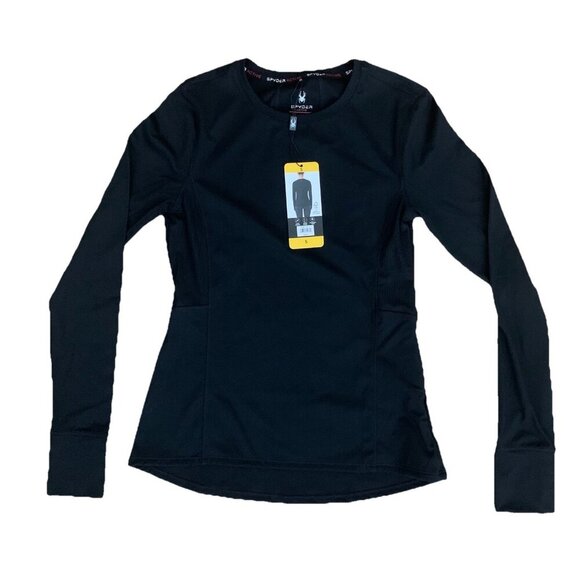 Spyder Ladies' Long Sleeve Active Top Black Size Small Nylon Spandex NWT - Picture 1 of 15